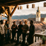 terrase avec vue sur la vielle ville de Delémont