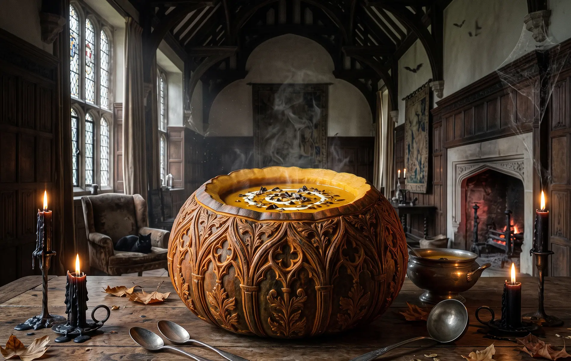 soupe à la courge d'halloween